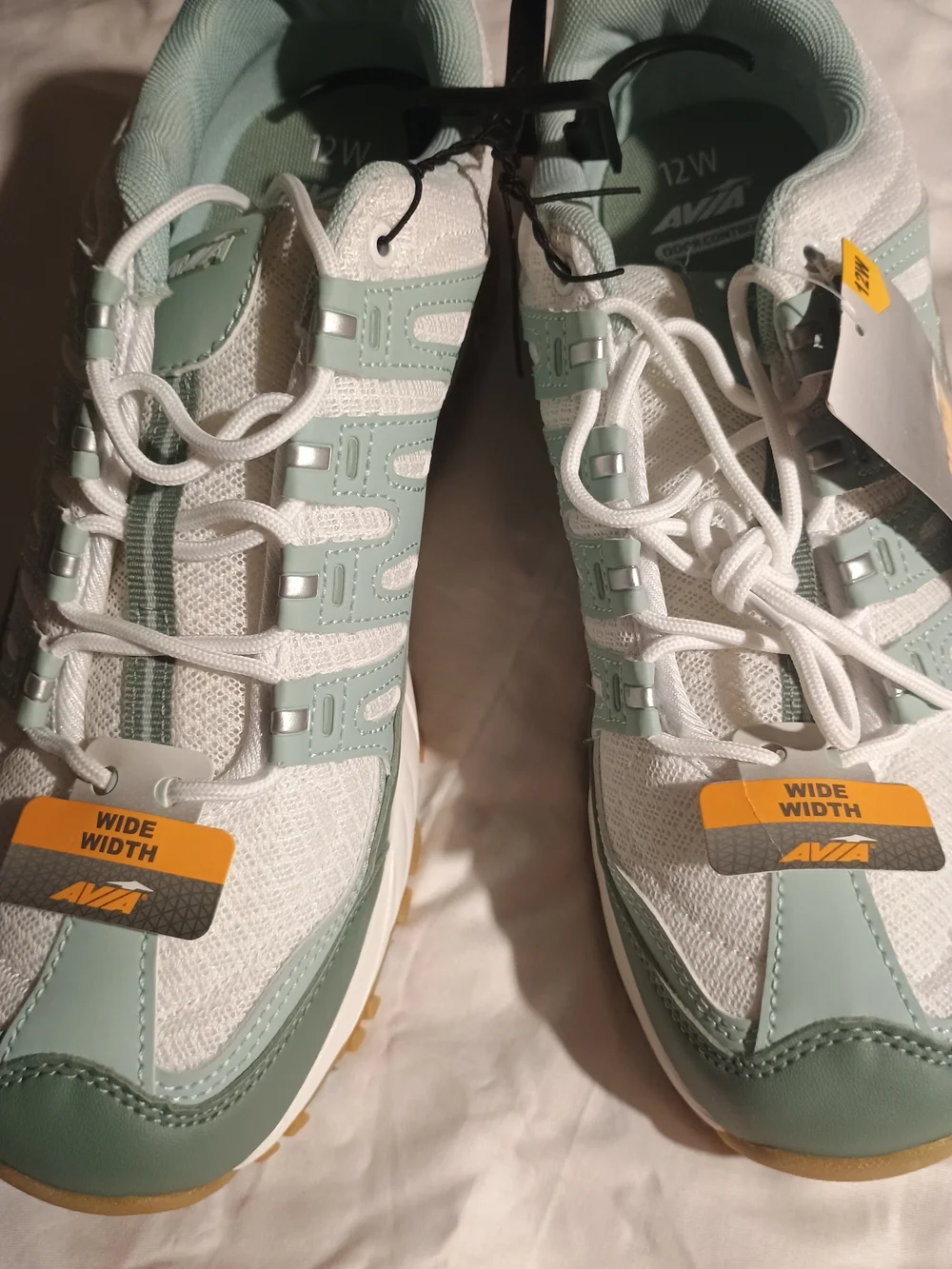 Avia Mint Green and White Wide-Width Athletic Sneakers